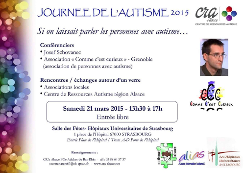 Journée de l'Autisme 2015 CRA Alsace 21 mars 2015